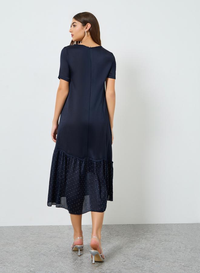 ستايلي فستان ميدي بحافة مكشكشة للنساء - Image 4